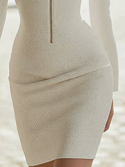 Claire – Kurzes One-Shoulder-Kleid für Damen mit Struktur – Ansicht 3
