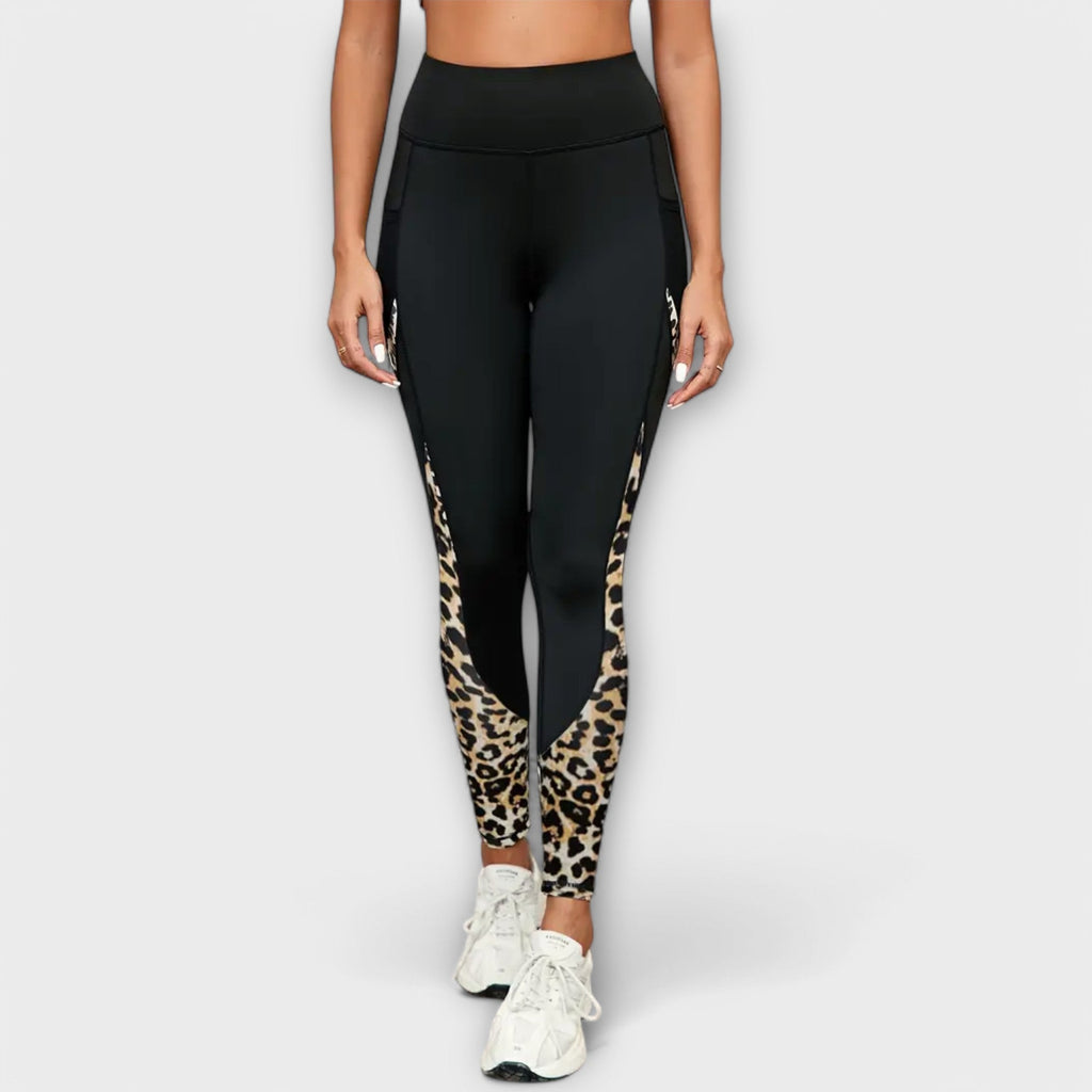 Leggings mit hohem Bund und Leopardenmuster