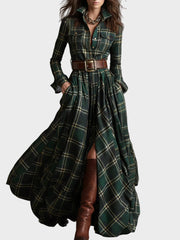 Scarlett – Hemdblusenkleid mit Gürtel im Karomuster