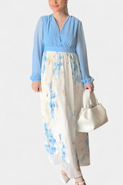 Eliane – Florales Maxikleid für Damen mit V-Ausschnitt – Ansicht 6