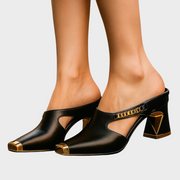Irene – Metallische Pumps für Damen mit offenem Schnitt – Ansicht 4