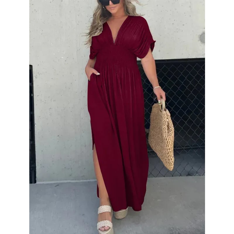 Waltraud | Zweiteiliges Damen-Set mit V-Ausschnitt und weiter Hose