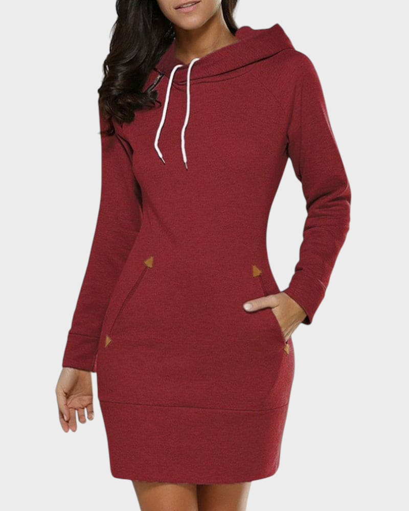 Haven – Kapuzenkleid für Damen aus Baumwollmischung – Ansicht 2