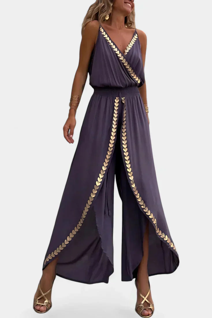 Donatella – Damen-Jumpsuit mit goldenen Details