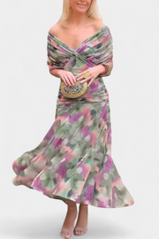 Florales Damen-Maxikleid Alondra mit V-Ausschnitt – Ansicht 13