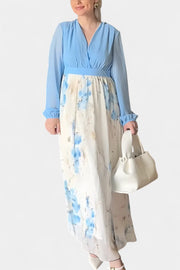 Eliane – Florales Maxikleid für Damen mit V-Ausschnitt – Ansicht 8