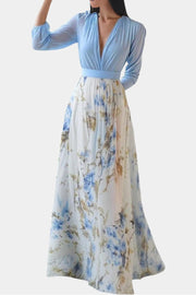 Eliane – Florales Maxikleid für Damen mit V-Ausschnitt – Ansicht 3