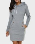 Γυναικείο φόρεμα hoodie Haven από βαμβακερό μείγμα με κουκούλα