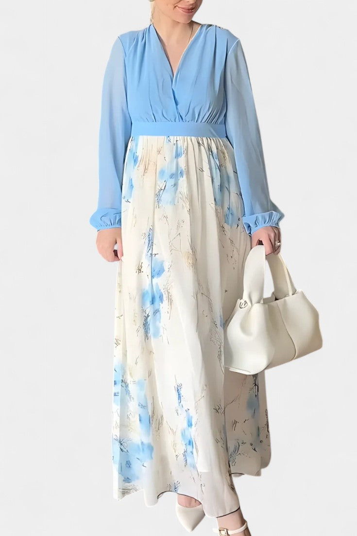 Eliane – Florales Maxikleid für Damen mit V-Ausschnitt – Ansicht 9