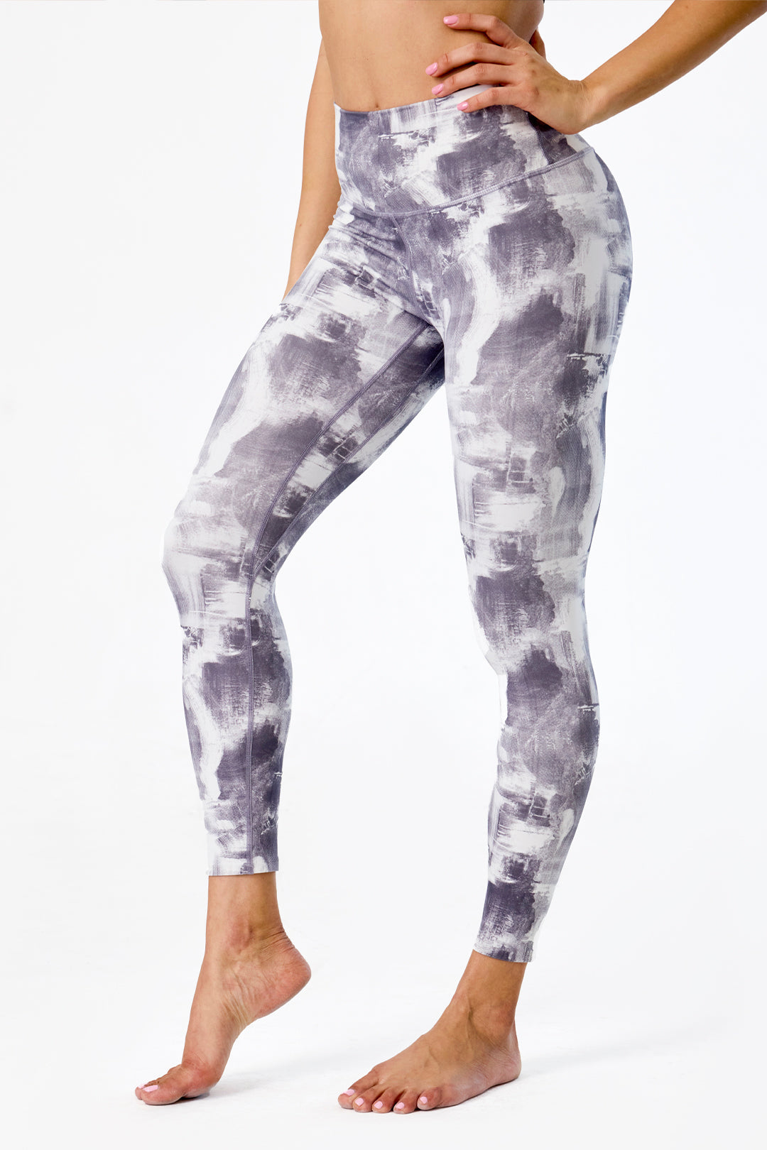 Nahtlose Damen-Leggings mit hohem Bund im Batik-Stil