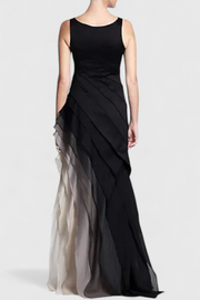 Angela – Ärmelloses Kleid für Damen mit Farbverlauf und luftigen Lagen – Ansicht 4