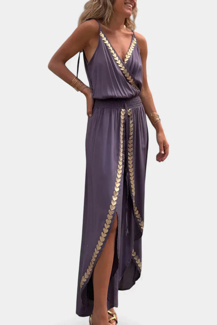 Donatella – Damen-Jumpsuit mit goldenen Details – Ansicht 3