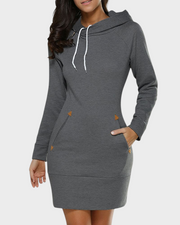 Haven – Kapuzenkleid für Damen aus Baumwollmischung – Ansicht 4