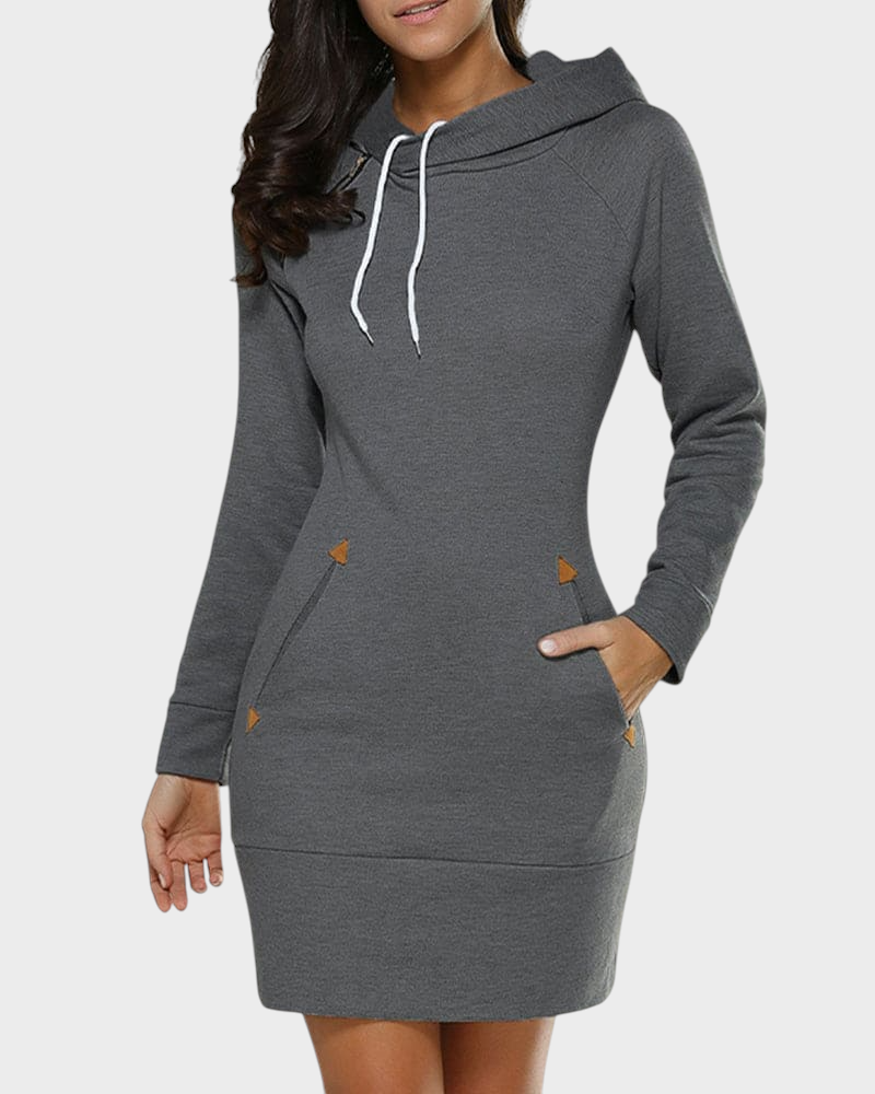 Haven – Kapuzenkleid für Damen aus Baumwollmischung – Ansicht 4