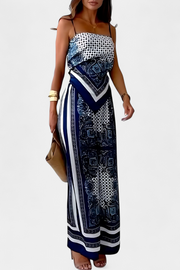 Leonie – Damen-Set mit Bandeau-Top und weiter Hose im Paisleymuster – Ansicht 7