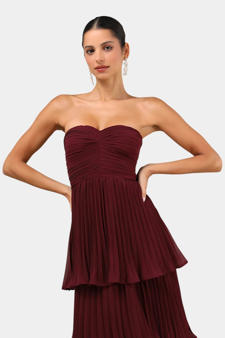 June – Damenkleid mit Rüschen und Herzausschnitt – Ansicht 2