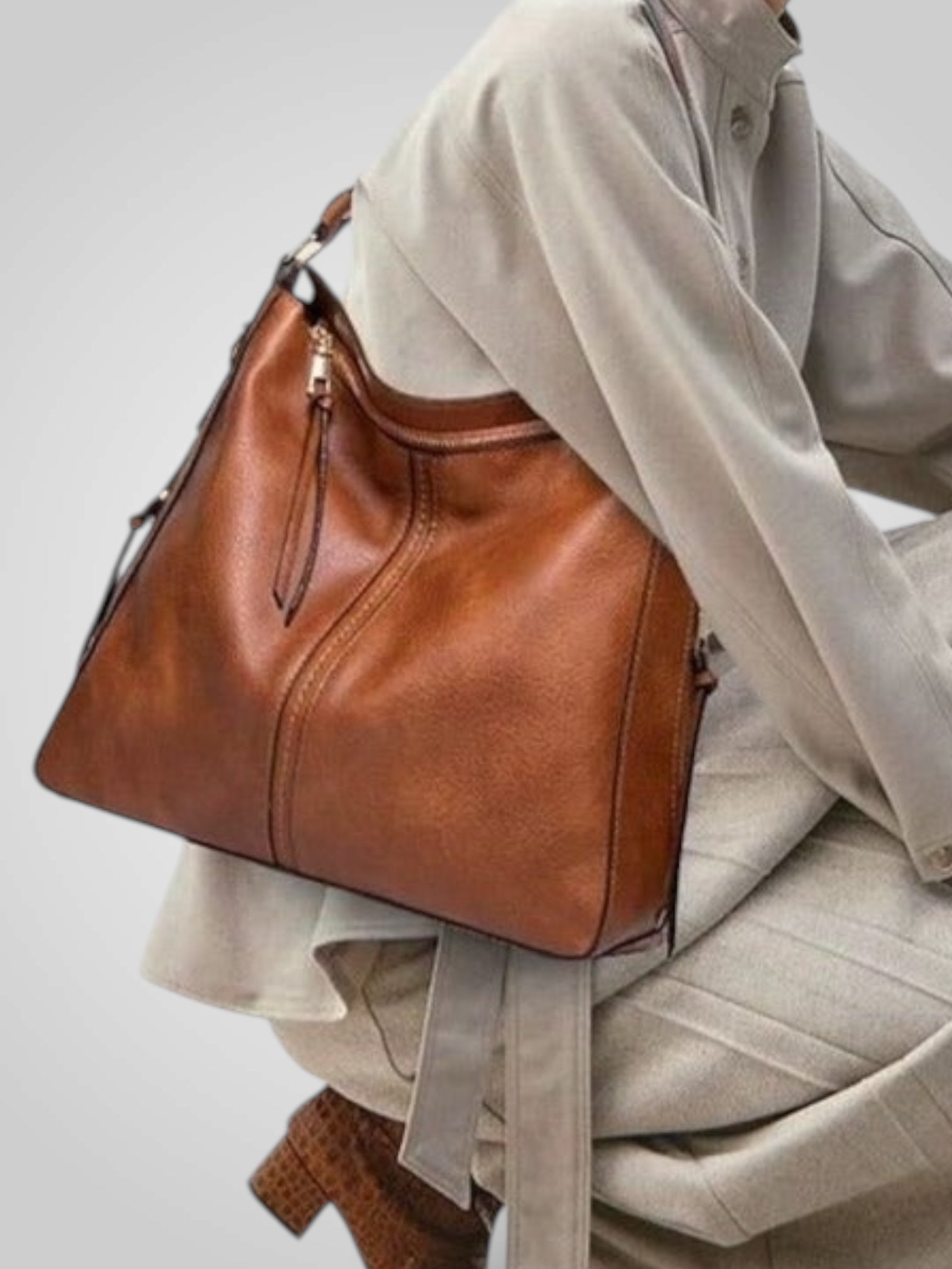 Freia – Elegante Lederschultertasche für Damen