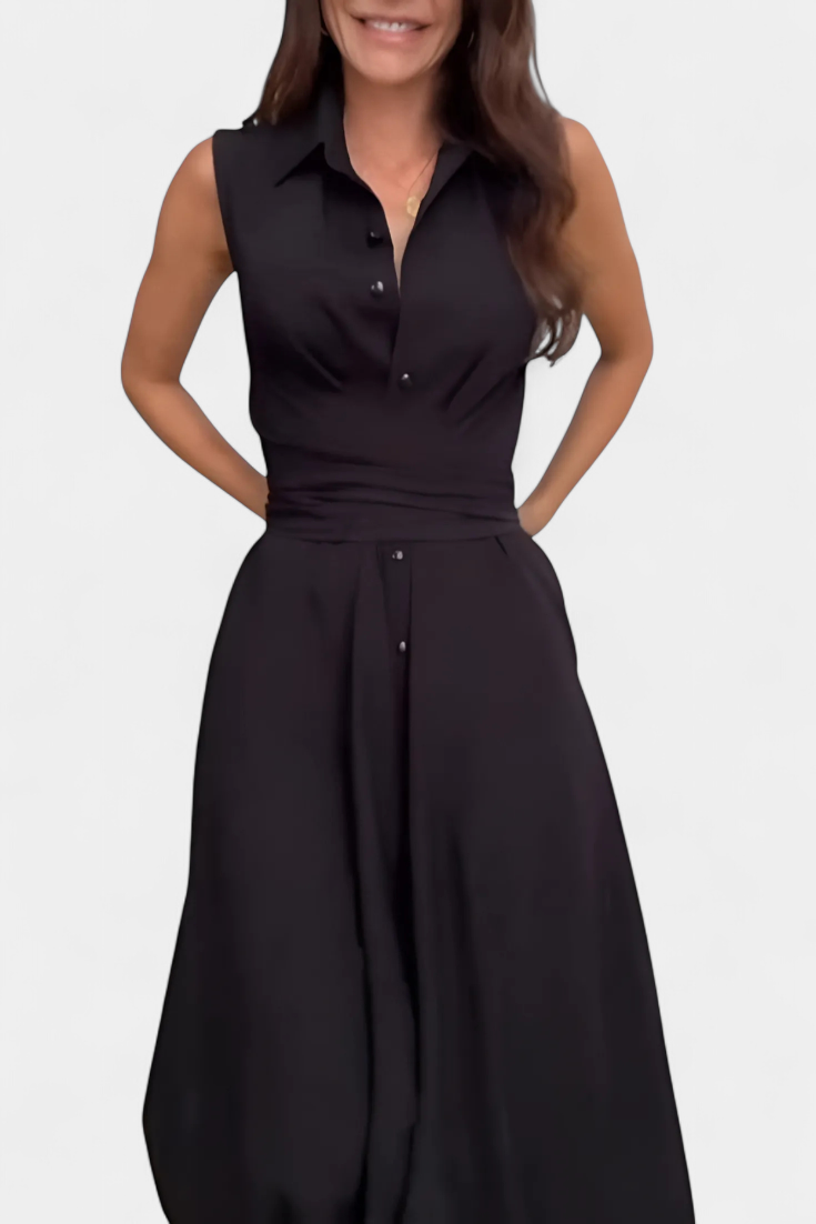 Meryl – Hemdblusenkleid für Damen mit Knöpfen und Gürtel – Ansicht 7