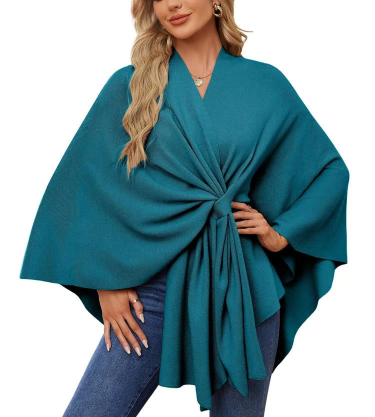 Maegan – Eleganter Poncho-Schal für Damen mit offenem Vorderteil – Ansicht 15