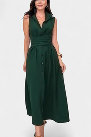 Meryl – Hemdblusenkleid für Damen mit Knöpfen und Gürtel – Ansicht 2