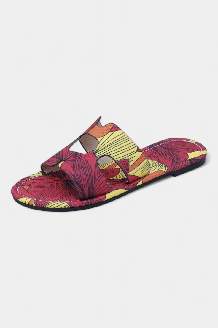 Flache Damen-Sandalen Berenice mit tropischem Muster – Ansicht 6