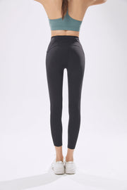 Damen-Capri-Leggings mit hohem Bund und seitlichem Detail – Ansicht 2