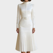 Allyson – Midikleid mit Stehkragen und Gürtel