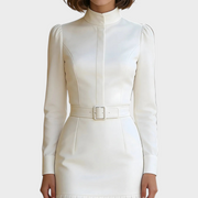 Allyson – Midikleid mit Stehkragen und Gürtel