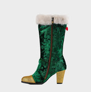 Grace – Festliche Samtstiefel für Damen in Grün – Ansicht 7