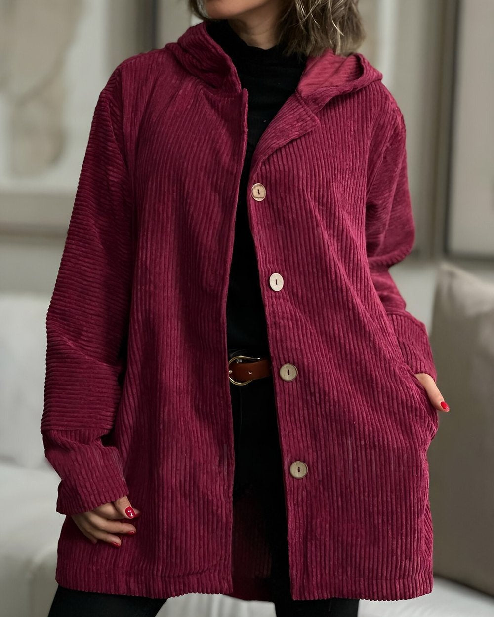 Cordia – Cordjacke für Damen mit Kapuze – Ansicht 2