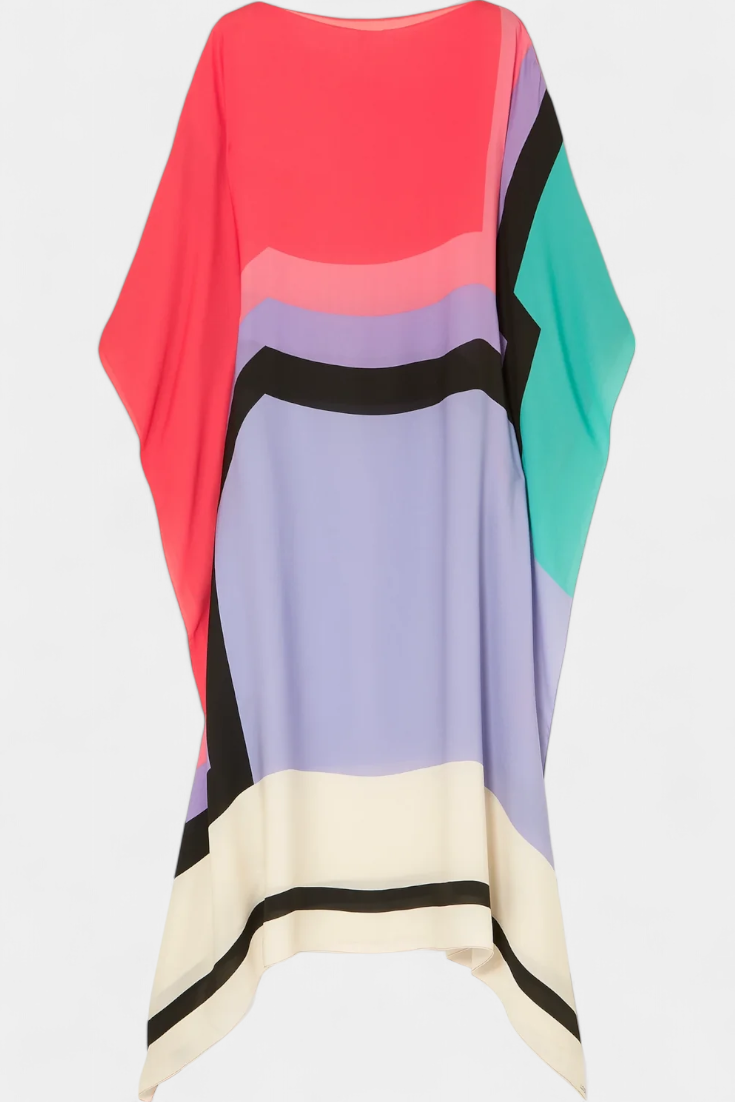 Eleonora – Damen-Kaftan mit geometrischem Muster – Ansicht 2