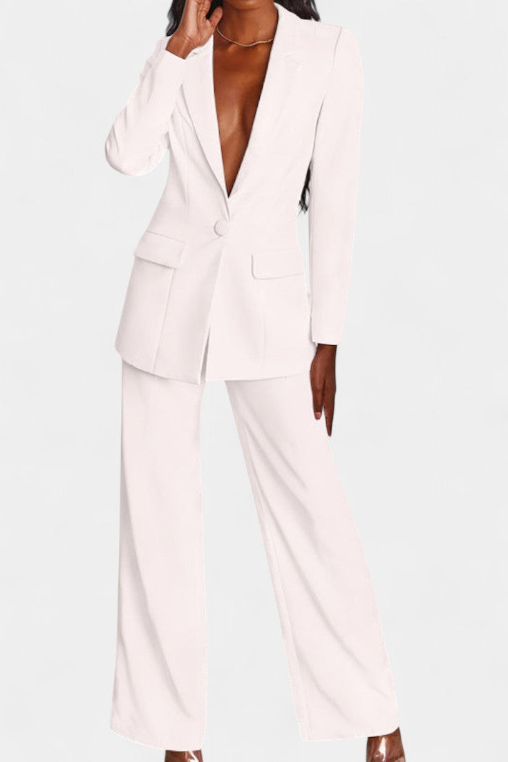 Marnie Set aus tailliertem Blazer und weit geschnittener Hose
