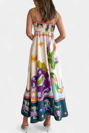 Arlene – Midikleid für Damen aus Leinenmischgewebe mit Print – Ansicht 3
