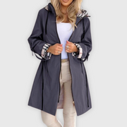 Lange Kapuzenjacke für Damen mit eleganten Details – Ansicht 6