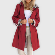 Lange Kapuzenjacke für Damen mit eleganten Details – Ansicht 7