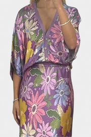 Florales Damen-Set Shae mit schulterfreier Bluse und Meerjungfrauenrock