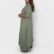 Elegantes dreiteiliges Damen-Set mit langer Tunika – Ansicht 2