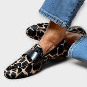 Damen-Hausschuhe mit Leopardenmuster