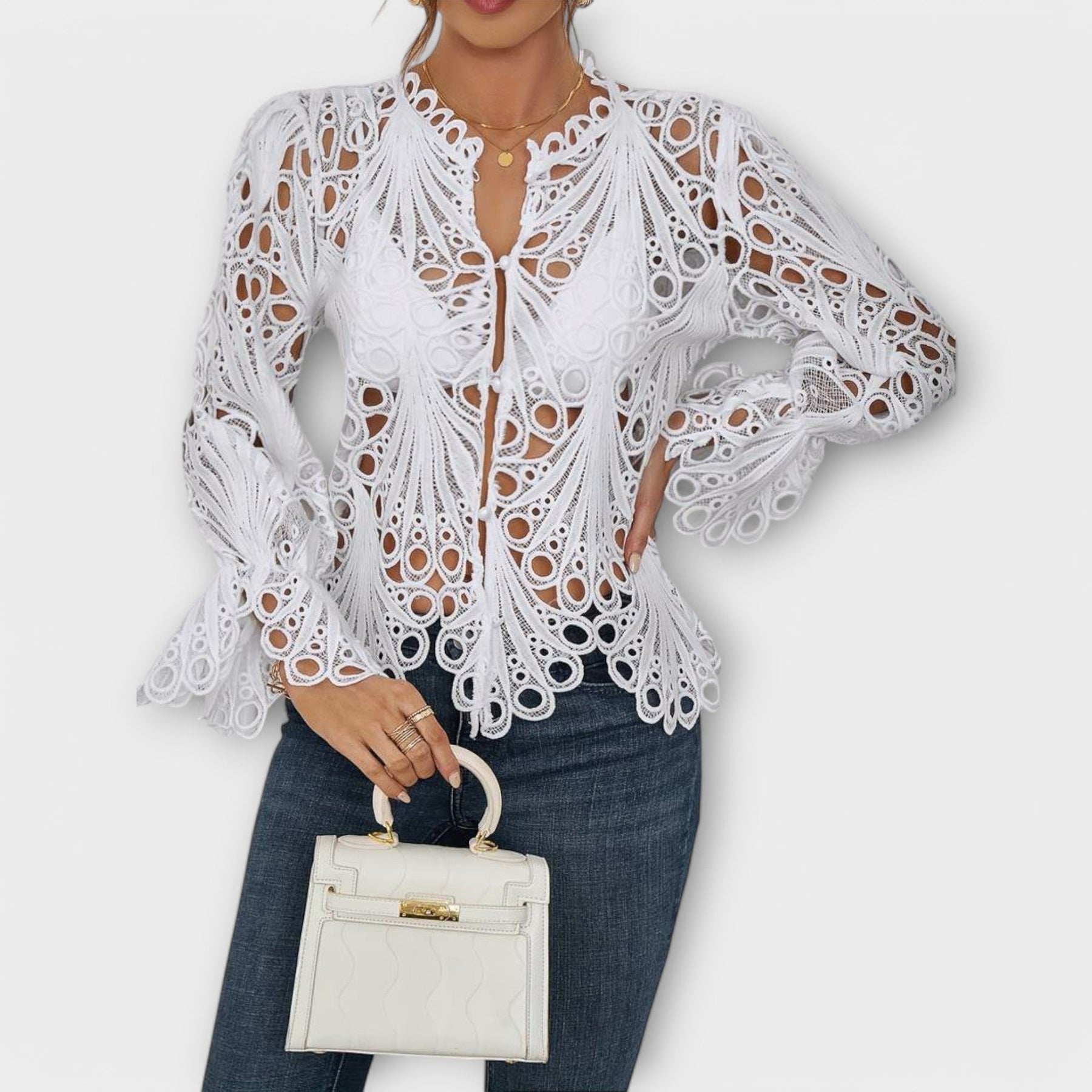 Asymmetrische Damenbluse Savannah – Ansicht 4