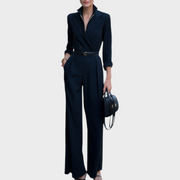 Maristella – Doppellagiger Jumpsuit für Damen mit Gürtel und weitem Bein