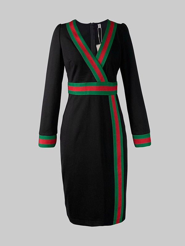 Viera – Zweiteiliges Strickkleid-Set mit Streifen – Ansicht 3