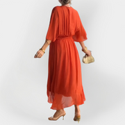 Monika – Luftiges Chiffonkleid für Damen mit V-Ausschnitt – Ansicht 11