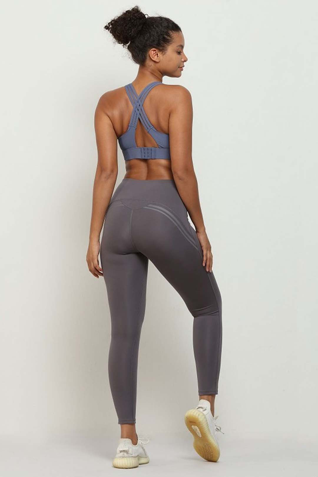 Figurformende Damen-Leggings mit hohem Bund – Ansicht 2