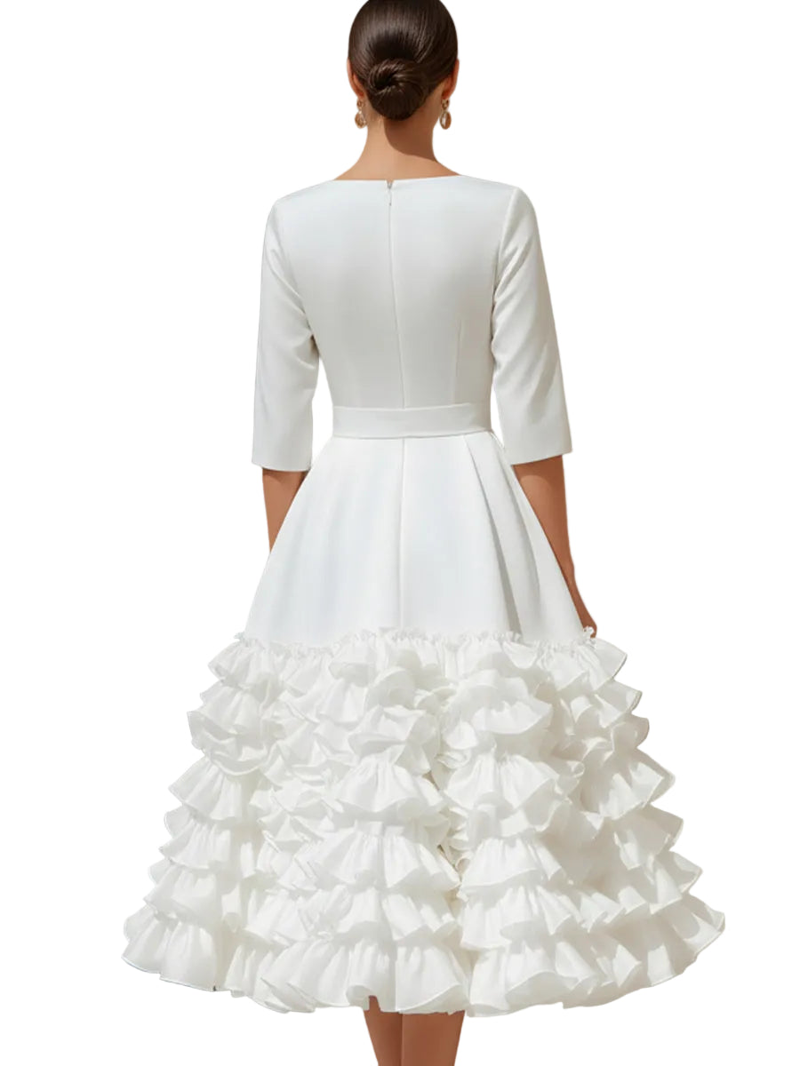 Brooke – Midikleid mit Gürtel und Rüschensaum