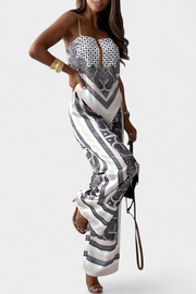 Leonie – Damen-Set mit Bandeau-Top und weiter Hose im Paisleymuster – Ansicht 12
