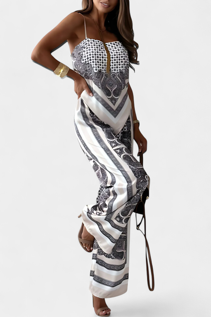 Leonie – Damen-Set mit Bandeau-Top und weiter Hose im Paisleymuster – Ansicht 12
