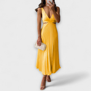 Eliza – Plissiertes Maxikleid für Damen – Ansicht 3