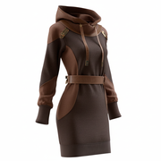 Felix – Geripptes Rollkragenkleid mit asymmetrischem Design