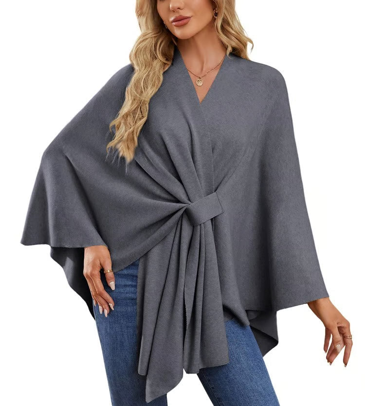 Maegan – Eleganter Poncho-Schal für Damen mit offenem Vorderteil – Ansicht 2