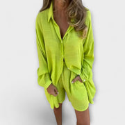 Mirabo – Damen-Set mit Bluse und Shorts – Ansicht 7